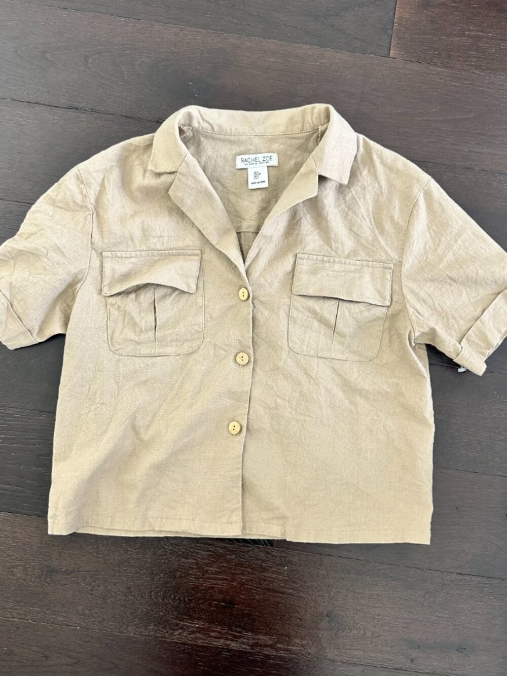 Rachel Zoe Linen Blend Camp Shirt